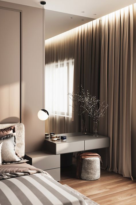 - m a s t e r b e d r o o m - on Behance Modern Luxury Bedroom, Modern Bedroom Interior, Luxury Bedroom Design, Luxury Bedroom Master, 아파트 인테리어, Modern Bedroom Design, Master Bedrooms Decor, Home Room Design, The Bedroom