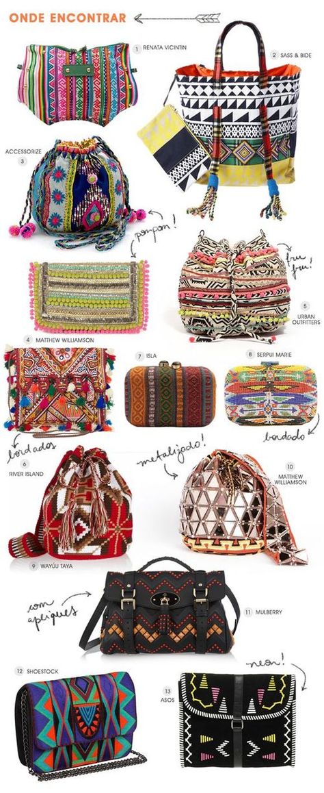 BoHo Bags Sac Diy, Boho Styl, Estilo Hippie, Wayuu Bag, Bohol, Boho Bags, Handbags And Purses, Estilo Boho, Hippie Chic