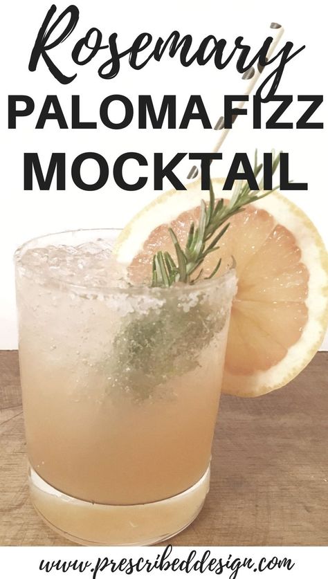 Rosemary Paloma, Drinks Mocktail, Fizz Mocktail, Alcohol Free Drinks, Boozy Drinks, Fancy Drinks, Mocktail Recipe, Healthy Soup Recipes, Non Alcoholic Drinks