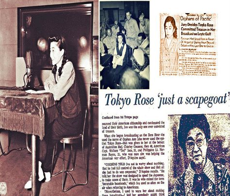 Who Is Tokyo Rose? [The Convicted and Pardoned Seditionist of WWII] - http://www.warhistoryonline.com/war-articles/tokyo-rose.html Tokyo Rose, Ww2 Propaganda, Leyte, American Woman, American Women, Tokyo, History