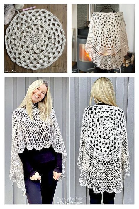 Crochet Cape Pattern Free, Crochet Poncho Free Pattern Woman, Crochet Cape Pattern, Yarn Clothes, Crochet Shawl Diagram, Crochet Cape, Crochet Poncho Free Pattern, Crochet Wrap Pattern, Poncho Crochet