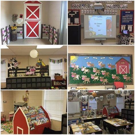 Old Mcdonald Classroom Theme, Farm Classroom Transformation, Classroom Farm Theme, Farm Classroom Decorations, Barnyard Classroom, Farm Classroom Theme Decor, Farm Classroom, Farm Classroom Theme, Classroom Theme Decor