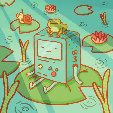 Original design of the little cutie BMO from adventure time! Bmo Adventure Time, Adventure Time Bmo, Santa Clara, A Rainy Day, Original Drawing, Adventure Time, Rainy Day, Original Design, Vinyl