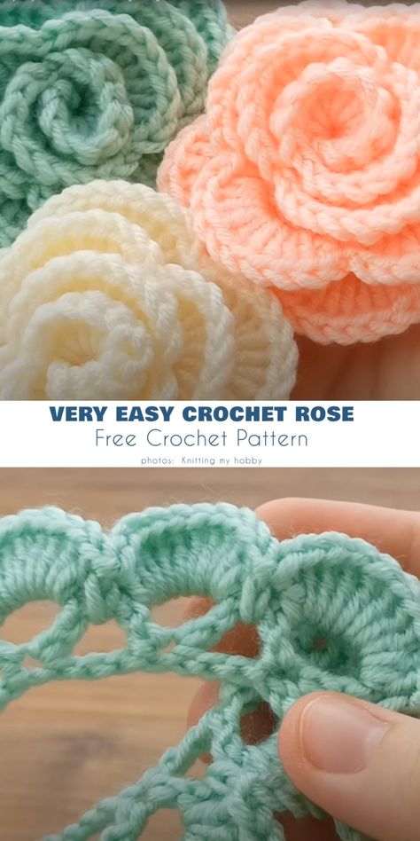 5 Crocheted Rose Ideas and Free Patterns - Your Crochet Diy Crochet Rose Free Pattern, 3d Rose Crochet Pattern Free, Crochet Small Rose Free Pattern, Large Crochet Rose Pattern Free, Free Patterns For Crochet Flowers, How To Crochet Roses Free Pattern, Crochet Lace Rose Free Pattern, Small Crochet Roses Free Pattern, Crochet Rose Applique