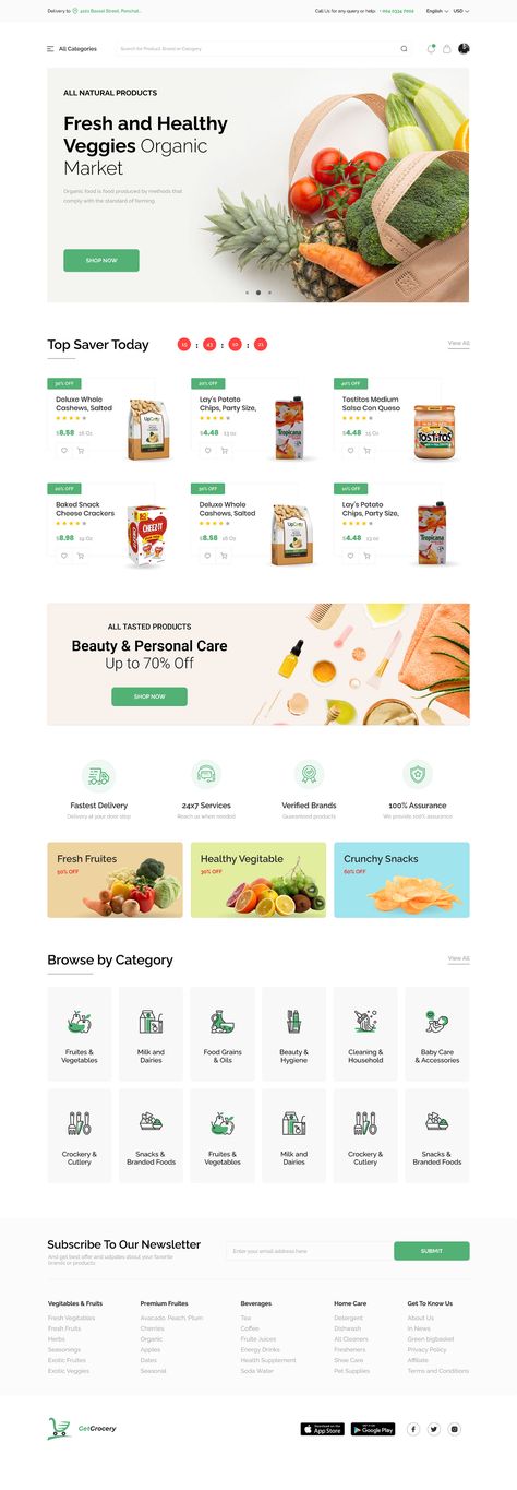 Grocery Shopping Website UI on Behance Grocery Store Website Design, Grocery Website Design, Grocery Store Website, Grocery Website, Healthy Website, Cooking Website, Food Website Design, Grocery Shopping App, Food Catalog