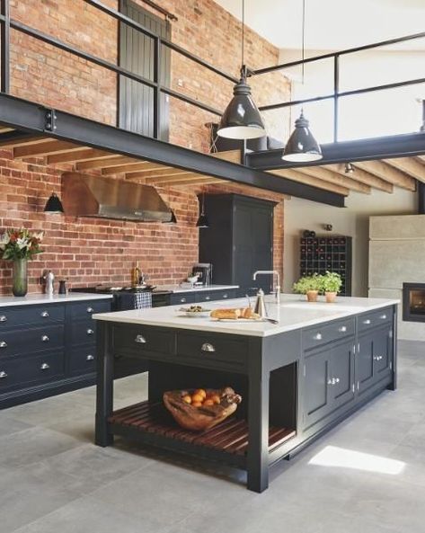 Industrial Lighting Kitchen, Tom Howley Kitchen, Silestone Lagoon, Industrial Farmhouse Kitchen, Tom Howley, Industrial Decor Kitchen, Industrial Kitchen Lighting, Industrial Kitchen Design, Industrial Style Kitchen