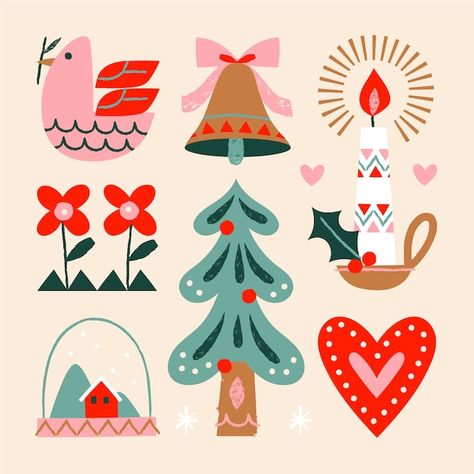 Scandinavian Illustration, Scandinavian Christmas Ornaments, Christmas Graphic Design, Paper Christmas Decorations, Christmas Embroidery Patterns, Scandi Christmas, Christmas Elements, Diy Advent Calendar, Scandinavian Folk Art