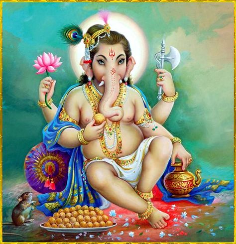 ☀ GANESH ॐ ☀ Ganesha Art Illustration, Ganesh Ji Images, Vintage Art Paintings, Ganesh Art Paintings, Baby Ganesha, Pictures Of Shiva, Indian Sculpture, Lord Ganesha Paintings, Ganesh Art