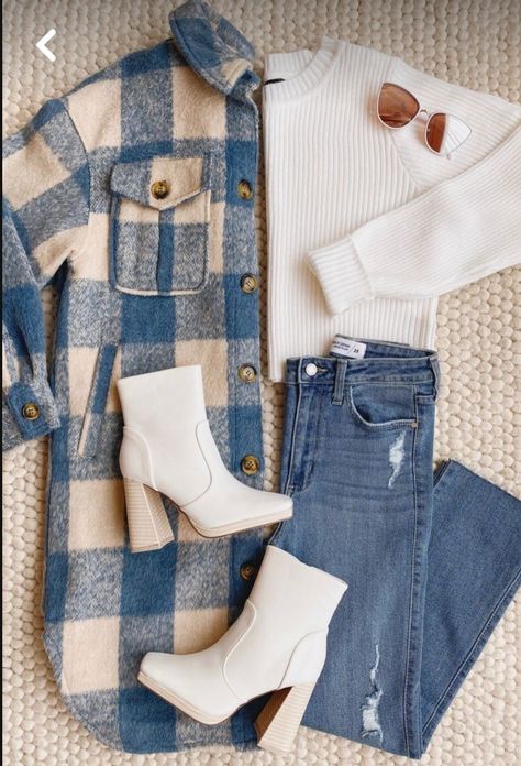 Warm Fall Outfits, Casual Winter Outfit, Sweater And Jeans, Winter Fashion Outfits Casual, Elegante Casual, Trendy Fall Outfits, Woven Jacket, Mode Casual, Classy Fashion