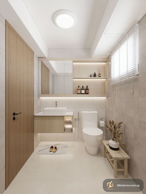 Minimalist Eclectic Home, Small Bathroom Color Schemes, Minimalist Toilets, Minimalist Eclectic, Eclectic Minimalist, Small Bathroom Colors, Minimalist Bathroom Design, Condo Interior Design, Interior Design Singapore