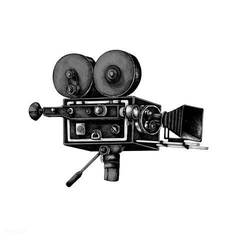 Hand drawn retro movie camera | premium image by rawpixel.com Movie Camera Aesthetic, Vintage Video Camera, Anime Clipart, Camera Illustration, Camera Drawing, Camera Tattoo, Retro Film, Cinema Camera, Gadgets Technology Awesome