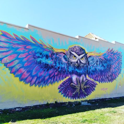 Owl Mural, Street Art Mural, Wynwood Miami, High School Art, Dope Art, Pink Flamingo, Big Canvas, Graffiti Art, Art School