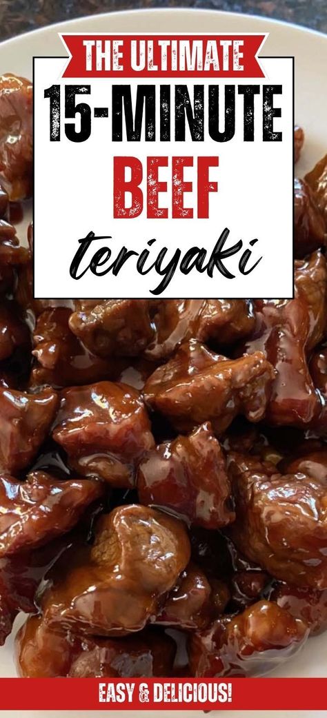 Beef Teriyaki Recipe, 15 Minute Meals Dinners, Teriyaki Steak, Beef Teriyaki, Fresh Peach Recipes, Ribeye Steak Recipes, Homemade Chinese, Teriyaki Recipe, Teriyaki Beef