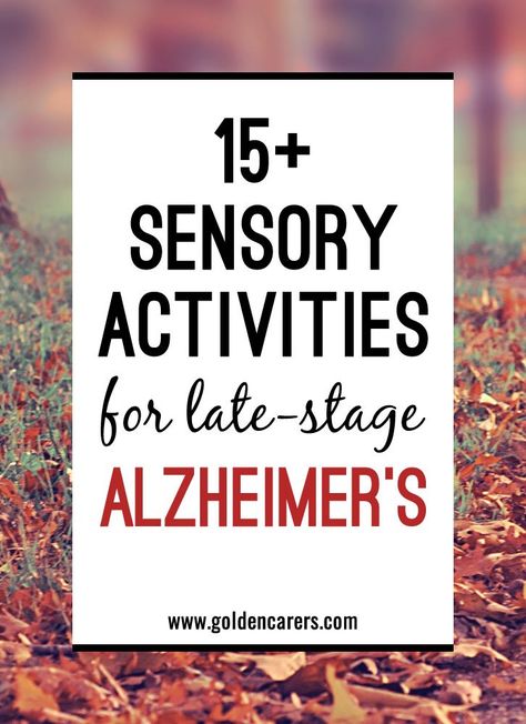 Dealing with the effects of Alzheimer's Disease is a long and challenging process for the everyone involved. It is especially difficult when the late stage of the illness is reached. Altimerzers Activities, Alzheimer's Activities Ideas, Late Stage Alzheimers Activities, Alzheimer’s Activities, Alzheimers Activities Crafts Projects, Geriatric Activities, Alzheimer's Activities, Medical Slp, Stimulation Activities