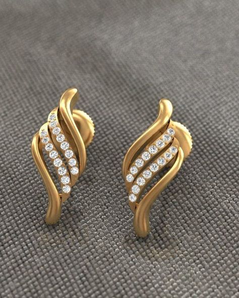 Ear Ring Tops Design Gold, Ear Tops Gold, Ear Rings Studs, Ear Rings For Women, Gold Ear Rings, Aesthetic Earring, Necklace Women Gold, Women Gold Chain, Gold Earrings For Kids