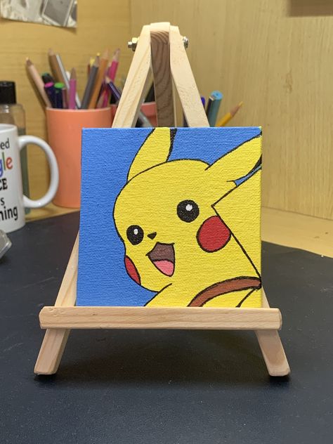 Pokemon Pikachu Small Canvas #PikachuArt #PokemonPainting #CanvasCrafts #SmallCanvasArt #PikachuFanArt #PokemonFanArt #DIYCanvas#CutePainting#CharacterArt #PikachuDecor#PokemonCrafts #CanvasInspiration#MiniCanvas#PikachuLove#PokemonArtwork #SmallArtwork#PikachuAdventures #PokemonFandom#CanvasCreations#HandmadeArt Pikachu Canvas Painting, Pikachu Painting, Pokémon Painting, Mini Toile, Pokemon Painting, Pikachu Art, Bicycle Print, Small Canvas Paintings, Cute Canvas Paintings