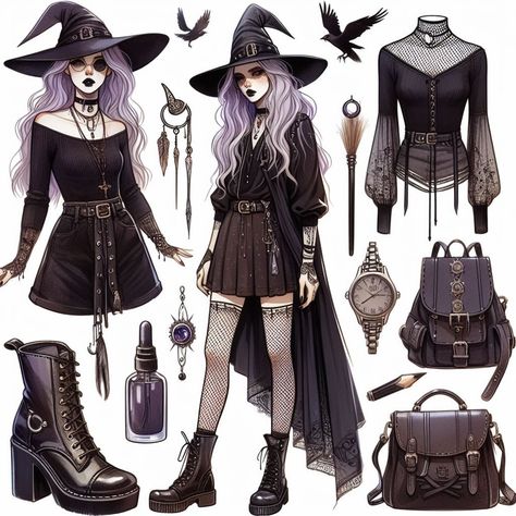 Pagan Outfits Witches, Mage Outfit Design, Witchcore Clothes, Witchcraft Outfits, Witch Aesthetic Clothes, Witchcore Aesthetic Outfits, Witchy Aesthetic Outfit, Witches Outfit, Witchcore Fashion