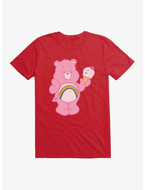 Carebear Clothes, Care Bears Shirt, Love A Lot Bear, Bear Ice Cream, Care Bears Cheer Bear, Care Bear Birthday, Cheer Bear, Cream T Shirt, Pop Culture Tshirts