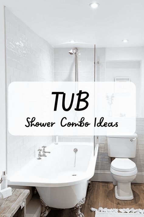 Farmhouse tub shower combo is one of the most popular options for those who want the farmhouse look and style with the functionality of a tub and shower combo. Small Bathtub And Shower Combo, Farmhouse Shower Bath Combo, Bathroom With Bathtub And Shower Combo, Mini Bathroom With Bathtub, Shower In Tub Ideas, Tub Shower Remodel On A Budget, Shower And Bath In One, Shower Over Tub Ideas, Shower Tub Combo Insert