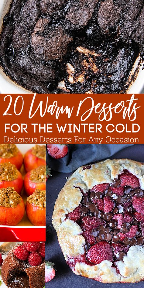 Winter Time Desserts, Cozy Christmas Desserts, Hot Desserts Easy, Desserts For Cold Weather, Hot Desserts Winter, January Dessert Recipes, Fall And Winter Desserts, Snow Day Desserts, Winter Fruit Desserts