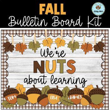 Get your classroom ready to welcome the new season with this retro fall leaf themed bulletin board kit. This bulletin board kit is so easy to set up and can be used for many years to come! Rust colored leaves, nuts and make this retro bulletin board so adorable! Perfectly suited for bulletin boards of all sizes, or even your door in October or November, your kiddos and parents will love seeing this calm decor!It is included: - Fall themed pennants- Fall leaves and nuts - Bulletin board borders- Saying: We're Nuts about Learning!- Editable Name TagsThank you for visiting my store !Silly Ant Fall Door Decorations For Office, Retro Bulletin Board, October Bulletin Boards, Whiteboard Ideas, Editable Name Tags, November Bulletin Boards, Thanksgiving Bulletin Boards, Elementary Classroom Themes, Fall Bulletin Board