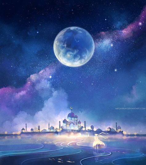 the moon kingdom by megatruh - Landscapes Sailor Theme, Moon Kingdom, Arte Sailor Moon, Capital Cities, Princess Serenity, Sailor Moon Art, Sailor Moon Crystal, Landscape Scenery, Sailor Scouts