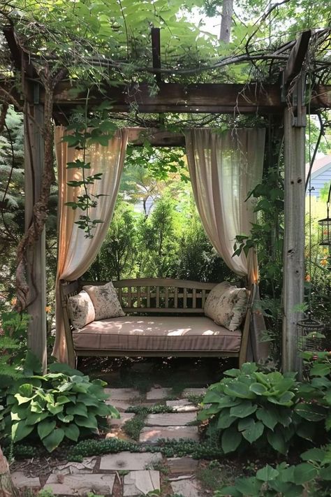 Latest garden landscaping garden decor ideas garden inspiration garden weddings Reading Nook Outside Outdoor Spaces, Outdoor Book Nook, Garden Reading Area, Garden Reading Nook, Garden Book Nook, Rustic Gazebo, Outdoor Reading Nooks, Sacred Garden, Garden Nook