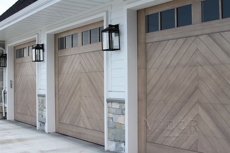 Shoreline Gallery - Vidor Garage Doors Composite Garage Doors, Garage Door House, Custom Garage Doors, Garage Door Styles, Wood Garage Doors, Garage Door Design, Modern Garage, Farmhouse Exterior, Dream House Exterior