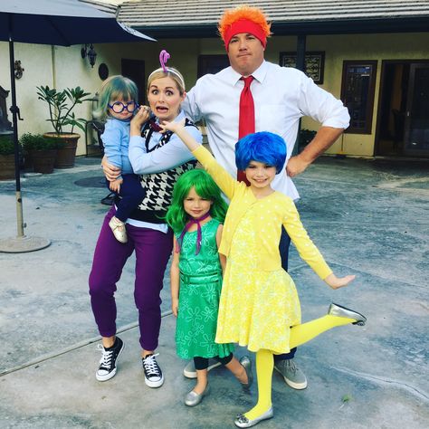 Family Halloween Costumes: Disney Pixar Inside Out Joy, Sadness, Disgust, Anger, & Fear Fear Inside Out Costume Diy, Fear Halloween Costume Inside Out, Joy Inside Out Costume Diy Adult, Disney Inside Out Costumes, Inside Out Family Costume Halloween, Joy Halloween Costume Diy, Inside Out Movie Costumes, Fear From Inside Out Costume, Inside Out Fear Costume Women