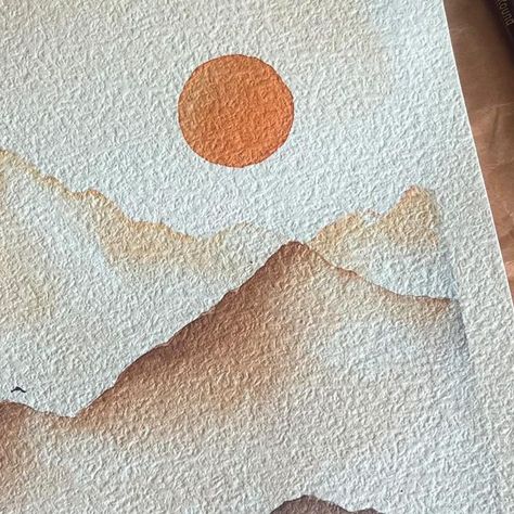 Dorothee on Instagram: "Simple mountain painting Inspired by a painting I saw on Pinterest by “delicate designs” Hope you enjoy my little reel 🤗 . . . #happypainting #paintingforjoy #simplewatercolor #simplepainting #simpleaquarelle #watercolor_daily #aquarelle_daily #mountains #mountainrange #simplemountainpainting #watercolorlandscape #simpleart #aquarelllandschaft #paintwhatinspires #artofcapturing #artofcapturingnature #art_by_dbird #silverbrushes #schmincke_official #baohongpaper" Watercolor Sunset Mountains, Simple Mountain Painting, Sunrise Watercolor, Mountains Watercolor, Mountain Watercolor, Watercolor Pencil Art, 2024 Art, Mountain Painting, Watercolor Sunset