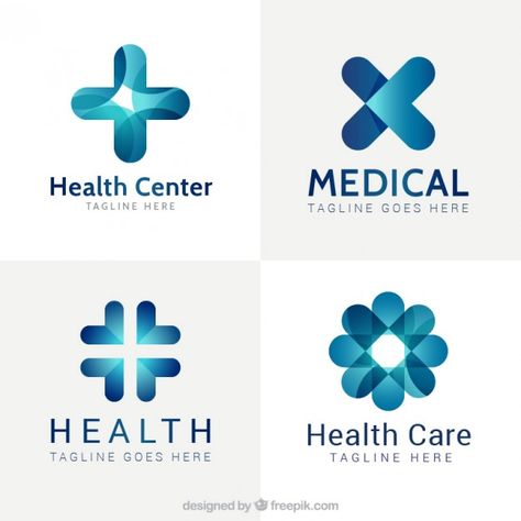 Blue modern medical center logos Free Ve... | Free Vector #Freepik #freevector #logo #business #abstract #template Medical Logos, Medicine Logo, Hospital Logo, Logo Design Health, Medical Health Care, Clinic Logo, Healthcare Logo, Lab Logo, Medical Logo Design