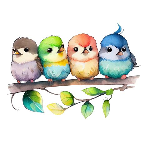 Konst Designs, Bird Clipart, Cartoon Birds, Spring Birds, Seni Cat Air, Funny Birds, Colorful Bird, Bird Drawings, Watercolor Bird