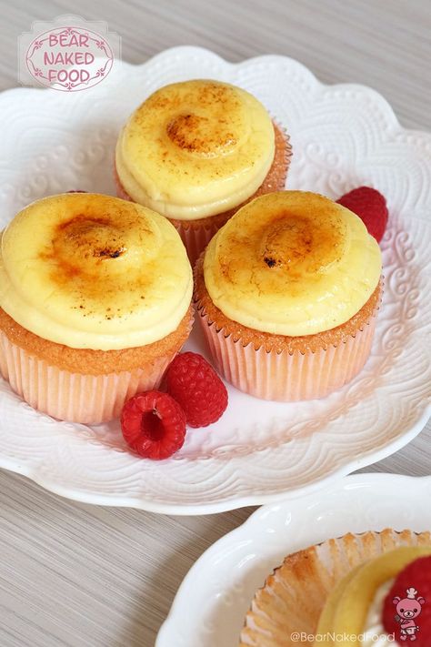 Crème Brulee is such big hit at our household that we are finding different ways… Pastry Cream Filling, Cupcake Videos, Vanilla Sponge Cake, Sponge Cake Recipes, Vanilla Sponge, Pastry Cream, Icing Recipe, Vanilla Cupcakes, Cupcake Muffins