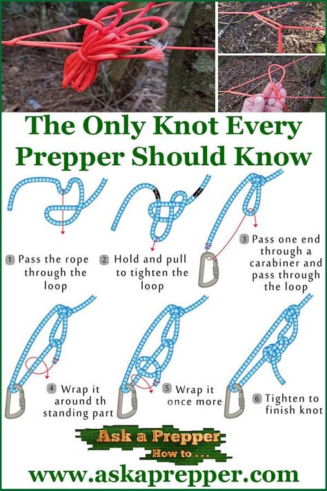 Important Knots To Know, Knot Tying Tutorial, Survival Skills Emergency Preparedness, Off Grid Survival, Survival Knots, Emergency Binder, Emergency Prepardness, Diy Cushions, Emergency Survival Kit