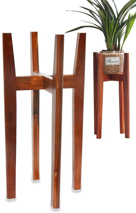 PRICES MAY VARY. 【Premium Quality】Handmade by premium wood; this plant stand indoor tall is designed to provide strong support for indoor potted plants on a wood plant pedestal 【Stylish Design】The mid century modern plant stand adopt minimalist design, provide you a comfortable and natural feeling; it can be matched with various home furniture, adding vitality and elegant to your room 【Universal】This plant stand tall fits variable sized plant pots, water dispenser under 10" or everything from a Plant Stand Indoor Window, Multiple Plant Stand, Indoor Plant Stand Ideas, Plant Stand Tall, Plant Stands Indoor, Tall Plant Stand Indoor, Wicker Plant Stand, Plant Pedestal, Tall Plant Stand