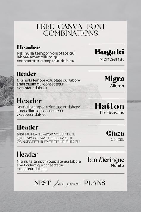 10 Best Free Fonts for Canva and How to Pair Them Perfectly Modern Aesthetic Graphic Design, Classic Canva Fonts, Canva Fonts Combinations Free, Newspaper Fonts Canva, Canva Free Fonts Combinations, Canva Font Combinations Free, Canva Presentation Ideas Aesthetic, Free Canva Font Pairings, Pubmats Graphic Design