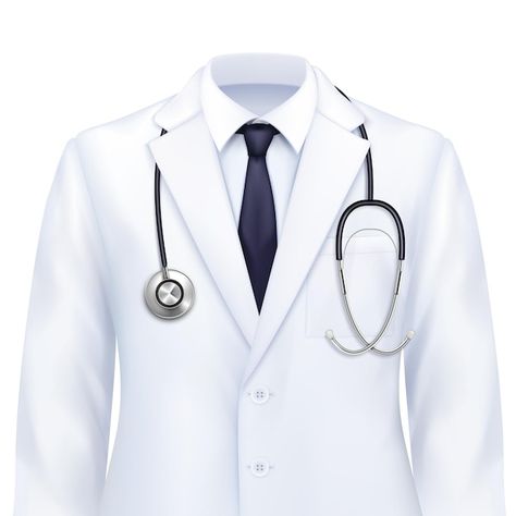 Doctor uniform realistic composition wit... | Free Vector #Freepik #freevector #doctor-uniform #doctor-coat #white-coat #medical-uniforms Doctor Uniform, Doctor White Coat, Formal Attire For Women, Doctor Images, Doctor Drawing, Doctor Coat, Doctor Dress, Doctor Outfit, Certificate Design Template