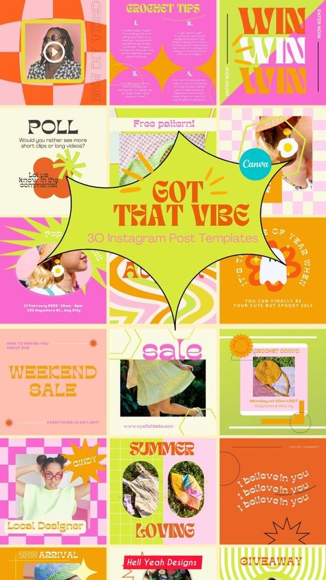 30+ unique and creative Insta story templates to help you create visually stunning stories that will engage your #Funky_Canva_Fonts #Funky_Instagram_Feed #Bright_Graphic_Design #Brand_Theme Funky Instagram Feed, Funky Canva Fonts, Bright Graphic Design, Vibe Instagram, Trendy Graphic Design, Aesthetic Creative, Story Templates, Instagram Feed Ideas, Social Media Design Graphics