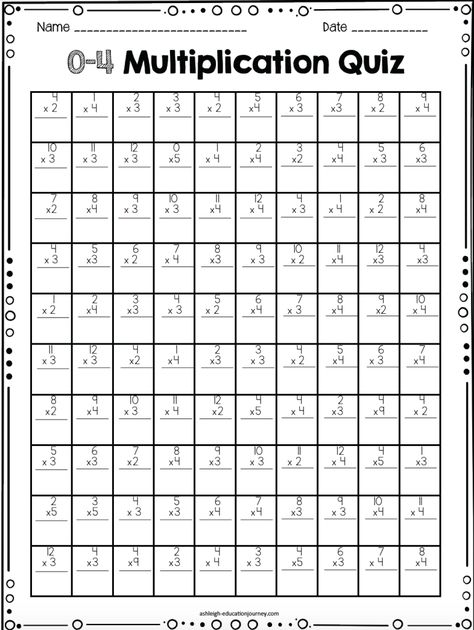 Multiplication Facts for Upper Elementary Students Multiplication Quiz, Multiplication Timed Test, Free Printable Multiplication Worksheets, Printable Multiplication Worksheets, Multiplication Facts Worksheets, Math Fact Worksheets, Math Fact Practice, Math Drills, Teaching Multiplication