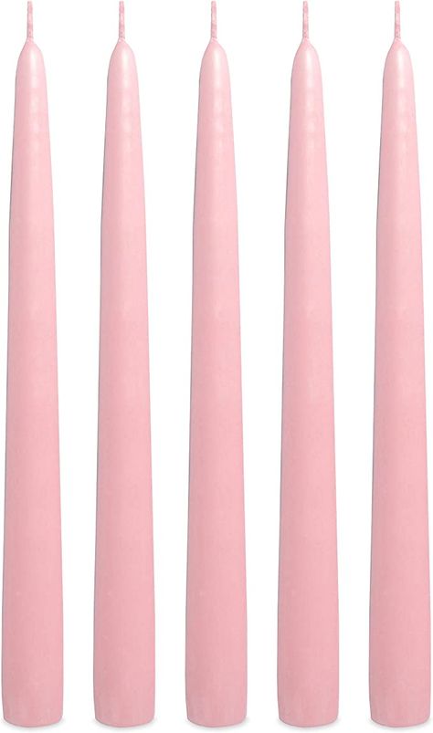 Amazon.com: Pink Taper Candles 10 Inches Tall Elegant Premium Quality Dripless Smokeless Unscented Hand-Dipped for Set of 12 for Baby Shower, Wedding Dinner Birthday Party Table Decorations Made in USA : Home & Kitchen Light Pink Candles, Blush Pink Bedroom Decor, Survival Candle, Pink Taper Candles, Sabbath Candles, Dripless Taper Candles, Antique Vanity Set, Dripless Candles, Birthday Party Table Decorations