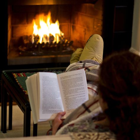 Woman reading by fireplace. Back view of a relaxing woman reading a book in fron , #AD, #view, #relaxing, #fireplace, #Woman, #reading #ad Reading By Fireplace, Hygge Fireplace, Fireplace Photoshoot, Wood Carrier, Cosy Lighting, Sources Of Heat, Fireplace Logs, Rustic Fireplaces, House Siding