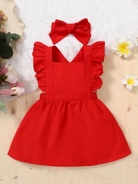 Red Baby Dress, Toddler Summer Outfits, Frocks For Babies, Long Linen Skirt, Overall Skirt, Dressy Casual Outfits, Kids Frocks, Indian Designer Outfits