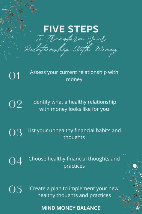 Change your relationship with money by going deeper than figuring out a budget. Click through to learn the five steps to start transforming your relationship with money so you can create a healthy financial relationship. Healing Your Relationship With Money, Heal Relationship With Money, Healing My Relationship With Money, Healthy Relationship With Money, 2024 Relationship, Abundance Journal, Money Psychology, Money Healing, Money Balance