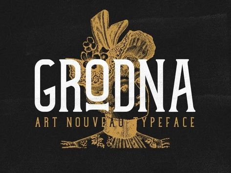 Grodna Vintage Font - Dafont Free Art Deco Font Free, Art Deco Branding, Art Nouveau Font, Vintage Fonts Alphabet, Art Nouveau Graphic Design, Art Nouveau Graphic, Typewriter Fonts, Art Deco Typography, Art Deco Fonts