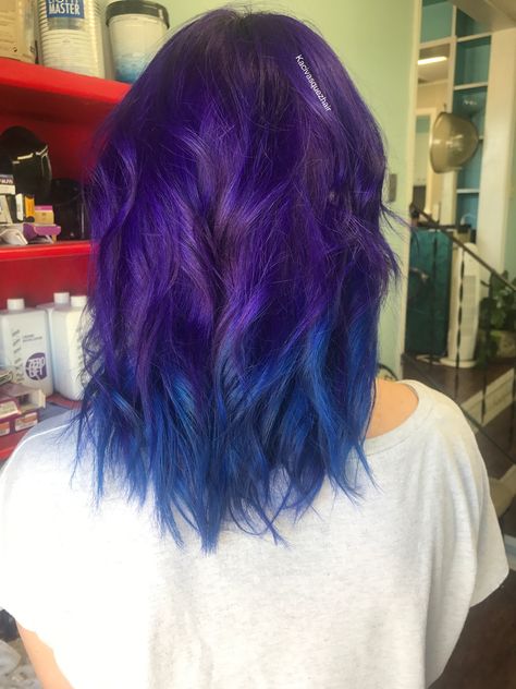 Purple To Blue Ombre, Blue Ombré Hair, Blue Tips Hair, Hair Melt, Blue Purple Hair, January Colors, Purple Blue Ombre, Mermaid Hair Color, Purple Ombre Hair