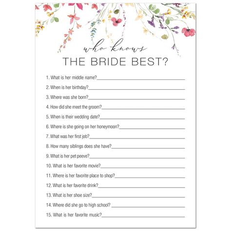 PRICES MAY VARY. Entertain the guests with these fun bridal shower games. Printed on premium quality card stock Size: 5" x 7" Sold in pack of 24 cards. Entertain the guests with these fun bridal shower games. Bride Libs Game, Bridal Shower Game Prices, Guess The Guest Bridal Shower Game, No Bridal Shower Wording, Unique Bridal Shower Themes Zazzle, Tiffany Bridal Shower Games, Hidden Mickey Bridal Shower Game, Bridal Shower Pin The Tail Games, Disney Themed Wedding Shower Games