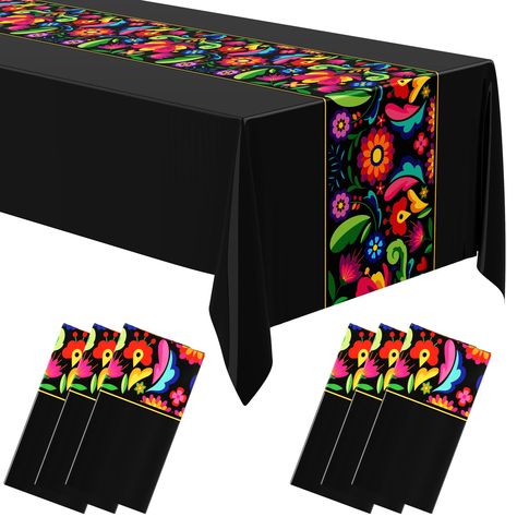 PRICES MAY VARY. Convenient Package Deal: the package includes 6 Mexican tablecloths, providing convenience; With this deal, you can impressively style multiple tables for a large gathering or use the runners for several small events; It's an effective solution for those seeking a stylish yet functional table decor solution Elegant and Eye Catching Design: these Mexican theme party tablecloths feature an engaging design that gets attention; The colorful striped patterns are distinctively Mexican Mexican Fiesta Wedding, Grad Dinner, Mexican Theme Party Decorations, Mexican Bridal Showers, Fiesta Table, Mexican Birthday Parties, Mexican Table Runner, Mexican Themed Weddings, Nacho Bar