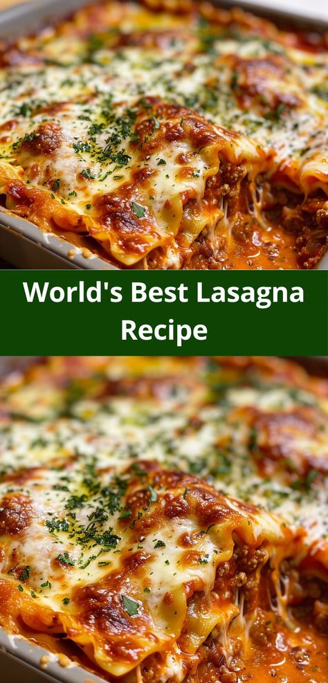 Discover why this is the World's Best Lasagna recipe. Lasagna Healthy, Worlds Best Lasagna, Lasagna Dinner, The Best Lasagna, Best Lasagna, Best Lasagna Recipe, Keto Lasagna, Diner Recipes, Main Course Recipes