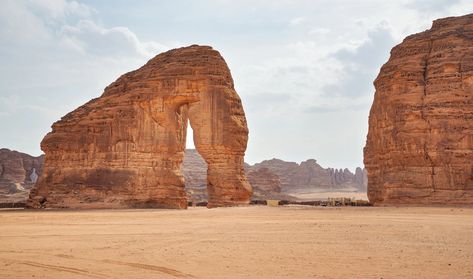 Jabal AlFil - Elephant Rock in Al Ula desert landscape, Saudi Arabia - Photos by Canva Saudi Arabia Photos, Arabian Desert, Elephant Rock, Driving Permit, Ancient Kingdom, Banyan Tree, Human History, Desert Landscape, Stone Houses