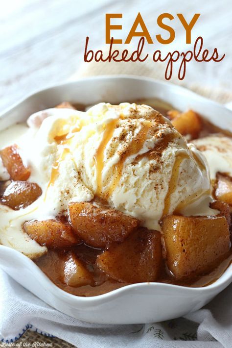 Easy Baked Apples, Smores Dip, Cookies Healthy, S'mores, Apple Desserts, Fall Treats, Baked Apples, Vanilla Ice, Fruit Recipes